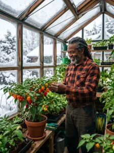 The Winter Harvest: Growing Scotch Bonnets and Callaloo in the Snow